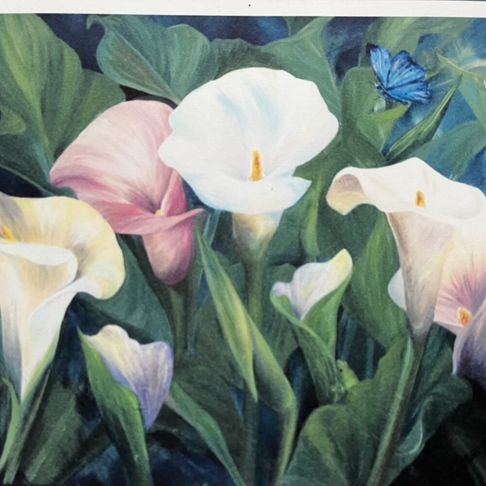Vintage Signed Print Bold Floral Cottagecore Art Number 1/5 Unframed
